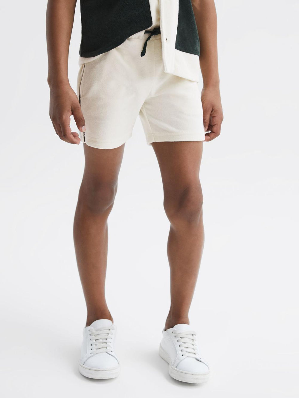Reiss Shorts | Fredericks Towelling Drawstring Shorts Ecru - Children