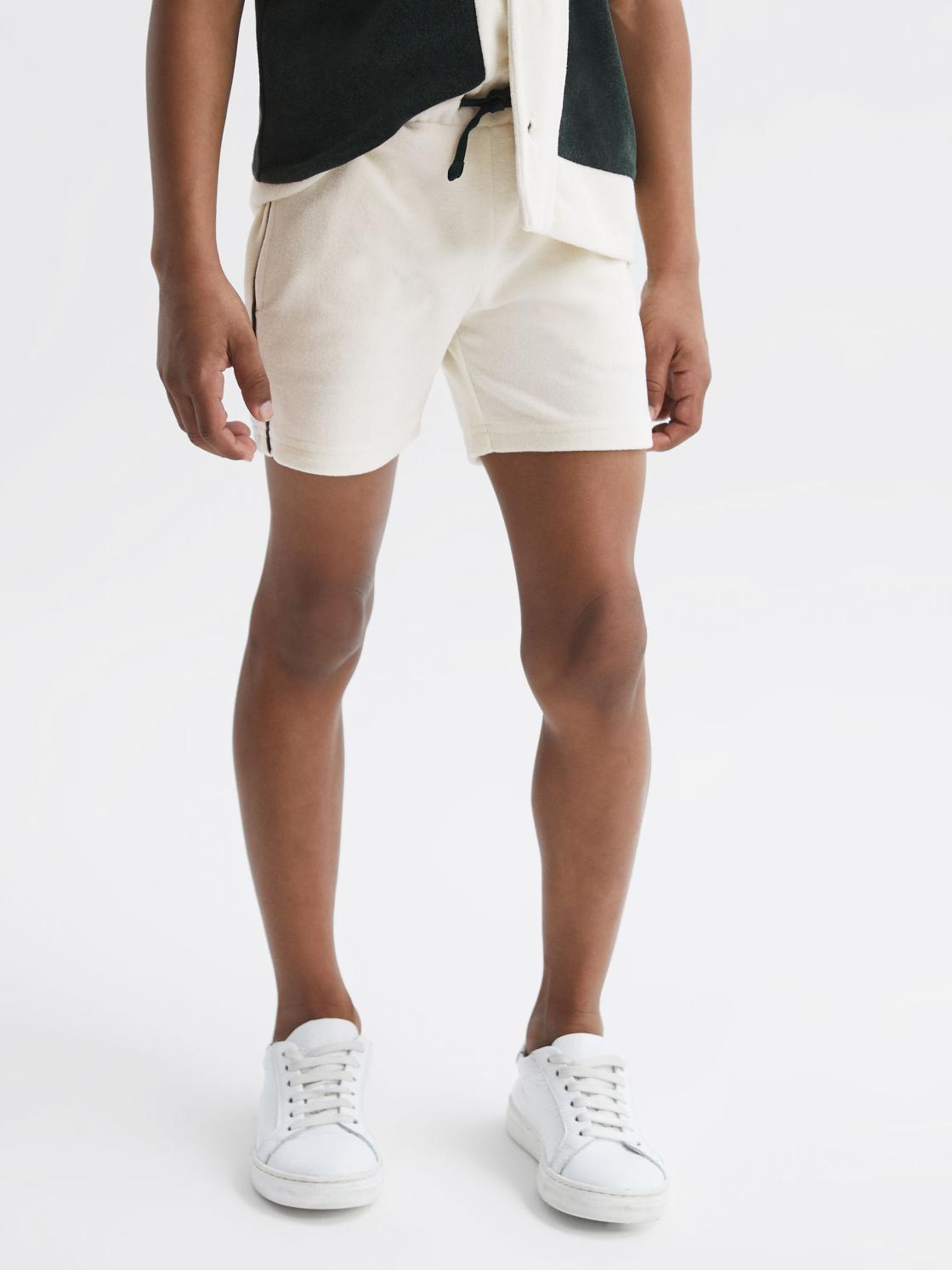 Reiss Shorts | Fredericks Towelling Drawstring Shorts Ecru - Children