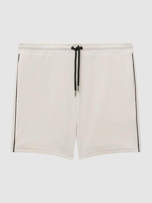 Reiss Shorts | Fredericks Towelling Drawstring Shorts Ecru - Men
