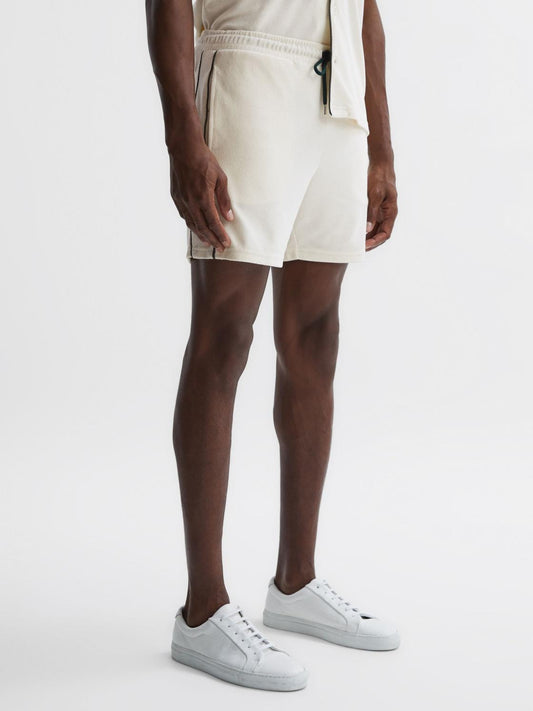 Reiss Shorts | Fredericks Towelling Drawstring Shorts Ecru - Men
