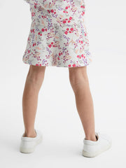 Reiss Shorts | Harper Relaxed Floral Printed Shorts Pink Print - Children