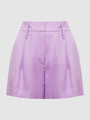 Reiss Shorts | Hollie Linen Pleat Front Shorts Lilac - Women