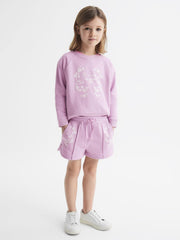 Reiss Shorts | Honor Jersey Logo Shorts Lilac - Children