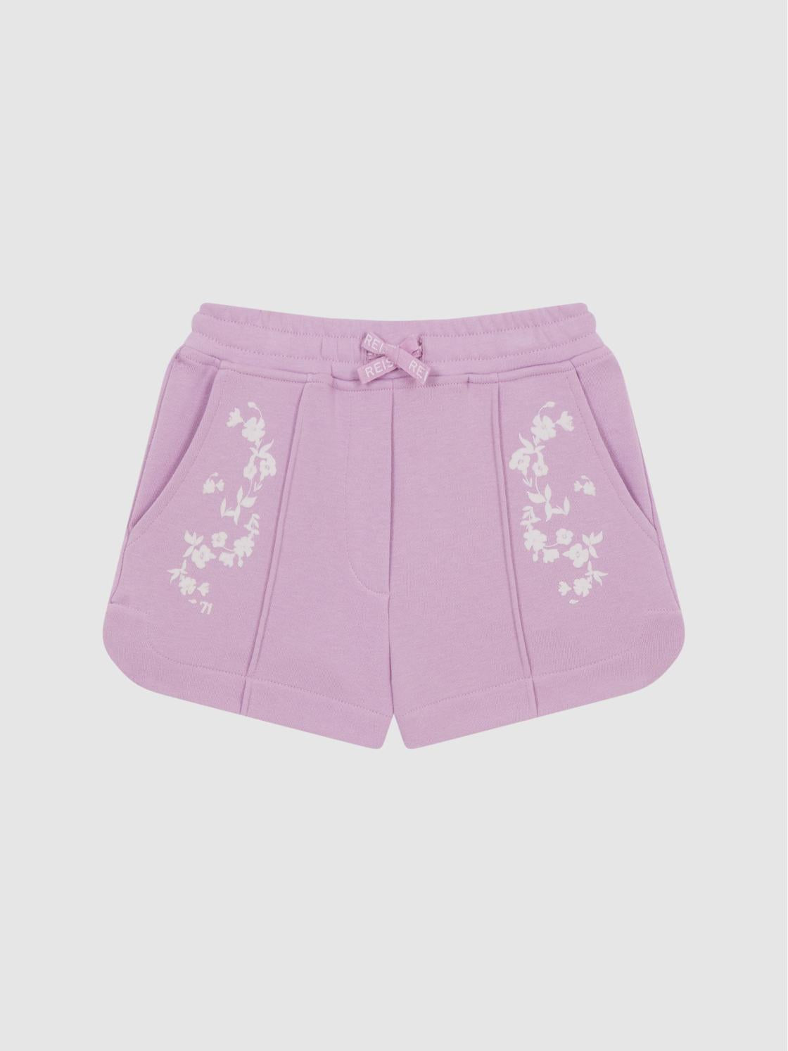 Reiss Shorts | Honor Jersey Logo Shorts Lilac - Children
