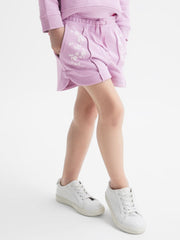 Reiss Shorts | Honor Jersey Logo Shorts Lilac - Children