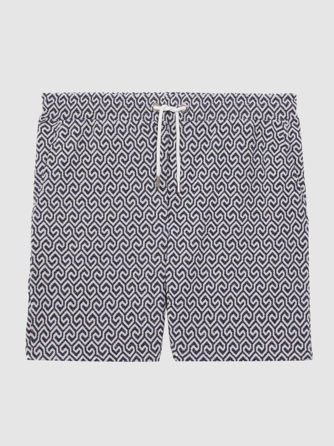 Reiss Shorts | Jenkin Terrycloth Drawstring Shorts Navy/white - Men