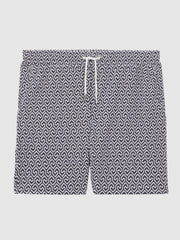 Reiss Shorts | Jenkin Terrycloth Drawstring Shorts Navy/white - Men