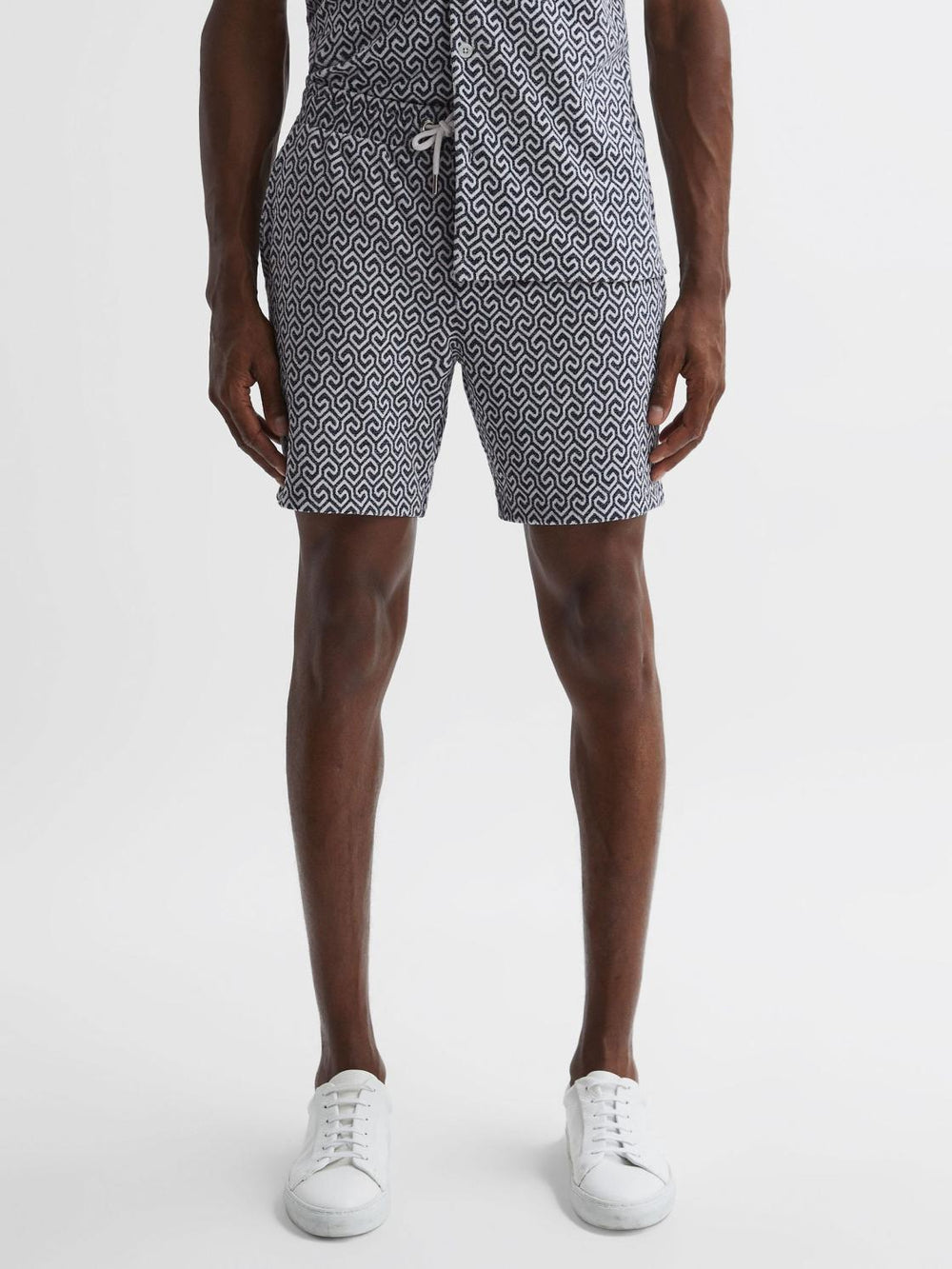 Reiss Shorts | Jenkin Terrycloth Drawstring Shorts Navy/white - Men