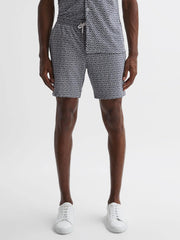 Reiss Shorts | Jenkin Terrycloth Drawstring Shorts Navy/white - Men