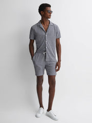 Reiss Shorts | Jenkin Terrycloth Drawstring Shorts Navy/white - Men