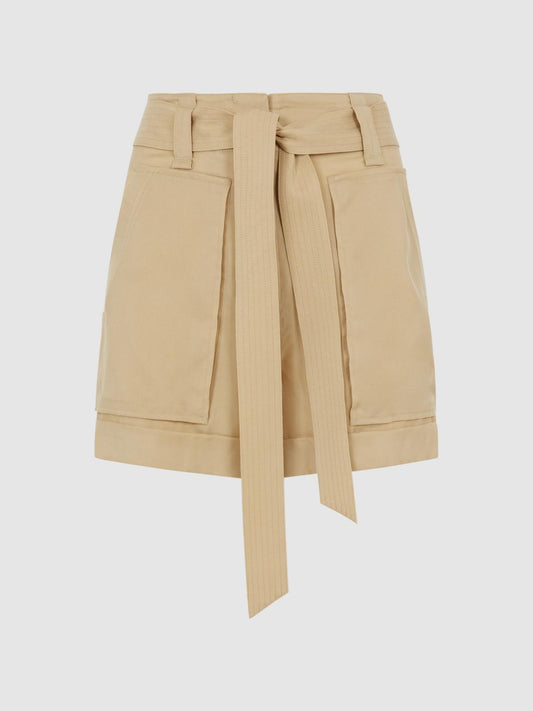 Reiss Shorts | Joanie Mid Rise Utility Shorts Neutral - Women