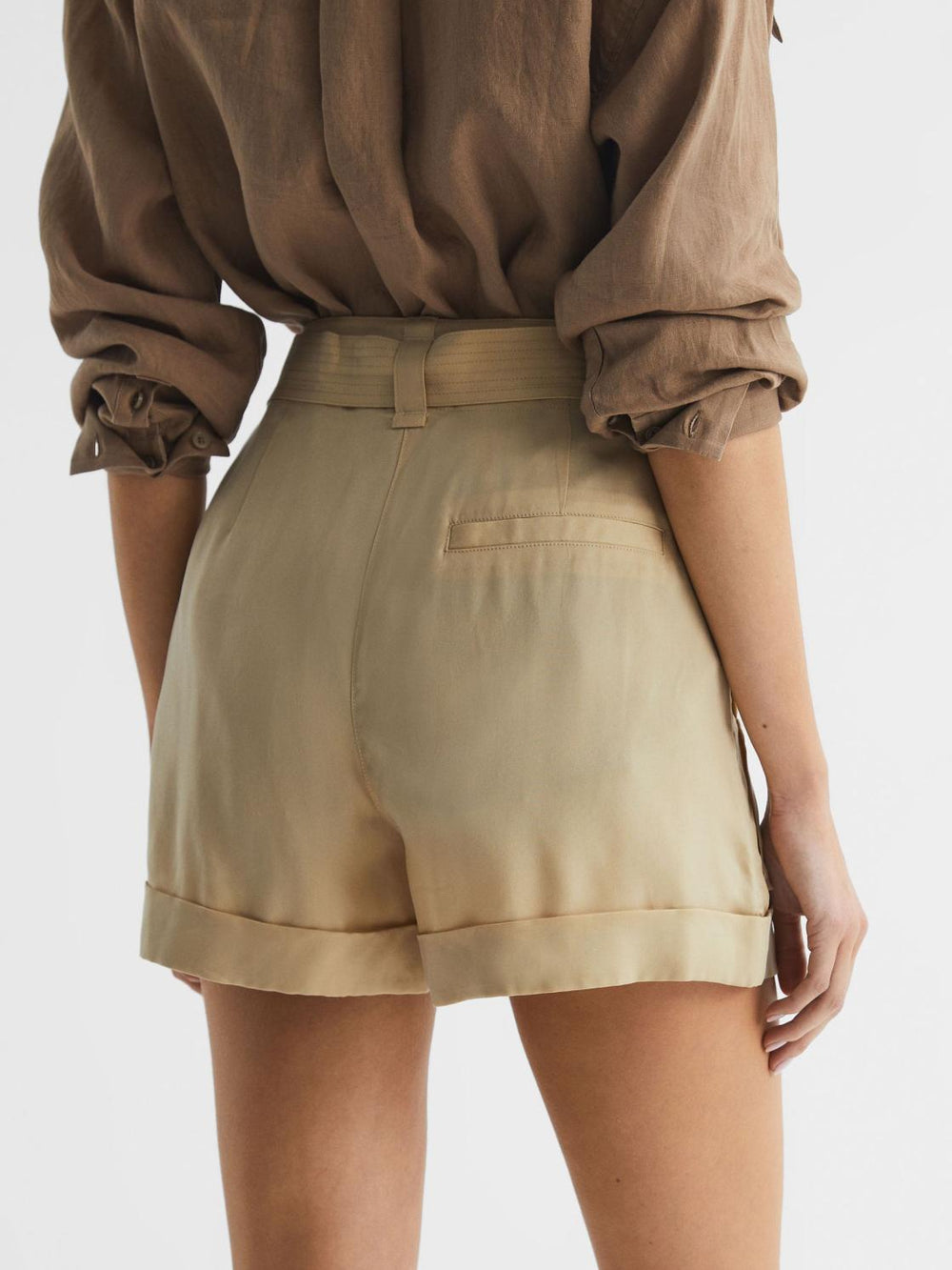 Reiss Shorts | Joanie Mid Rise Utility Shorts Neutral - Women