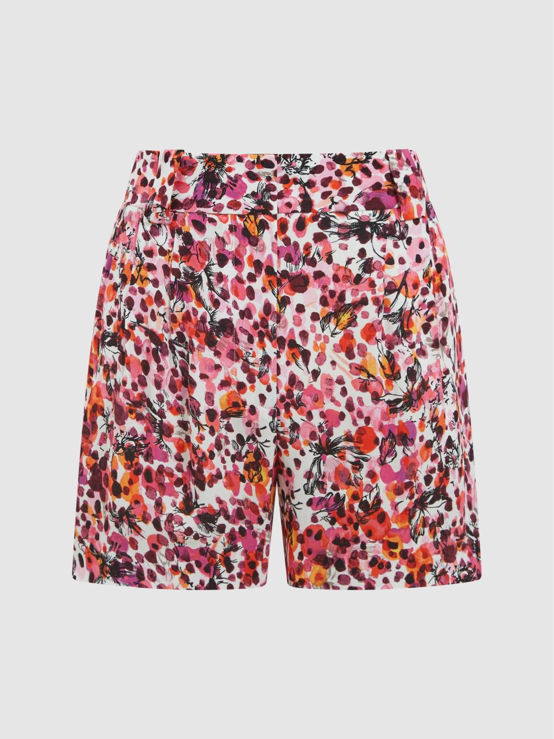 Reiss Shorts | Lara Mid Rise Printed Shorts Pink - Women