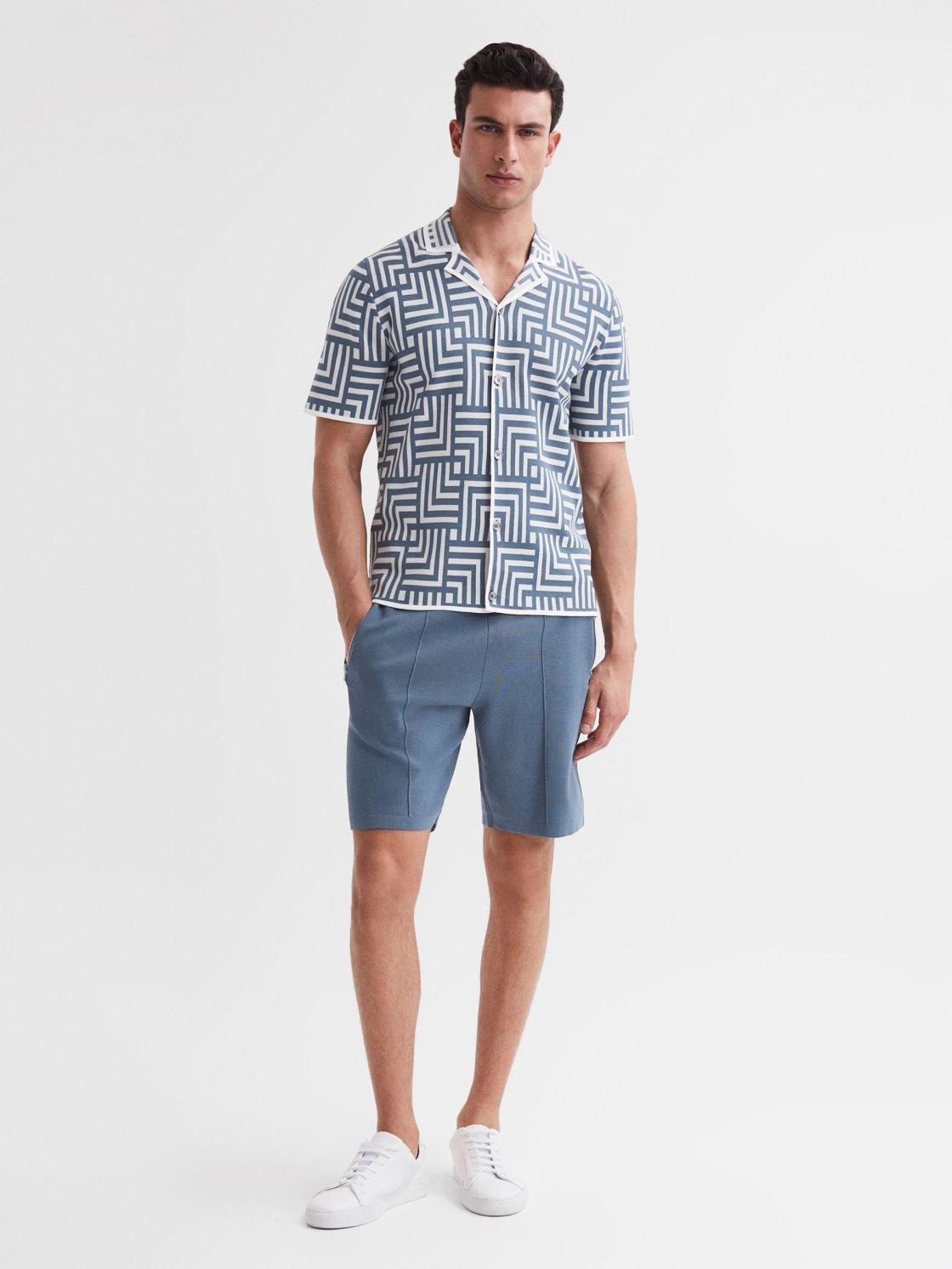 Reiss Shorts | Latin Elasticated Shorts Airforce Blue - Men