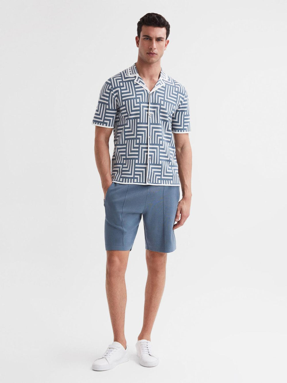 Reiss Shorts | Latin Elasticated Shorts Airforce Blue - Men