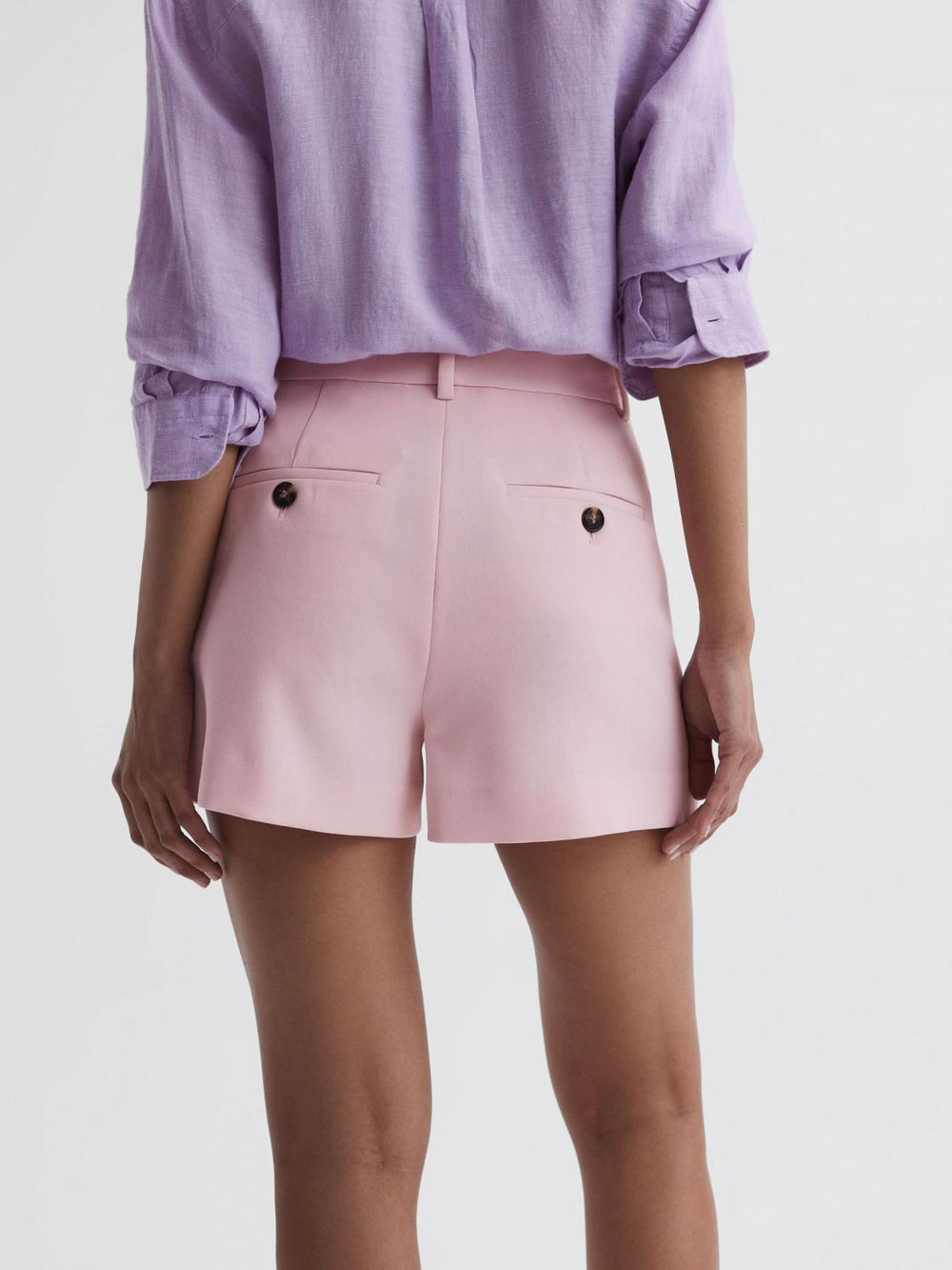 Reiss Shorts | Marina Pleated Tailored Shorts Pink - Women