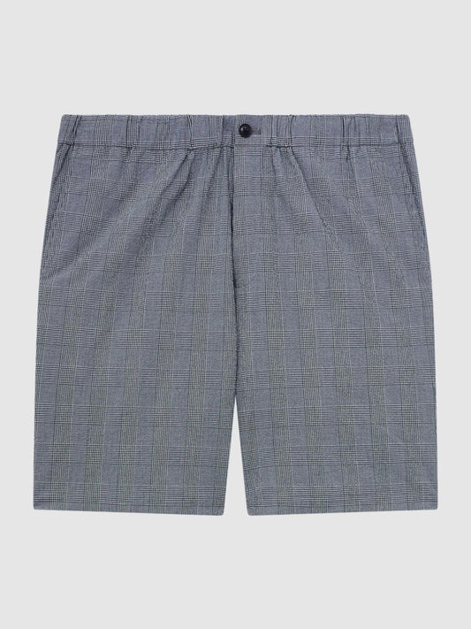 Reiss Shorts | Nassau Prince Of Wales Check Elasticated Shorts Blue - Men