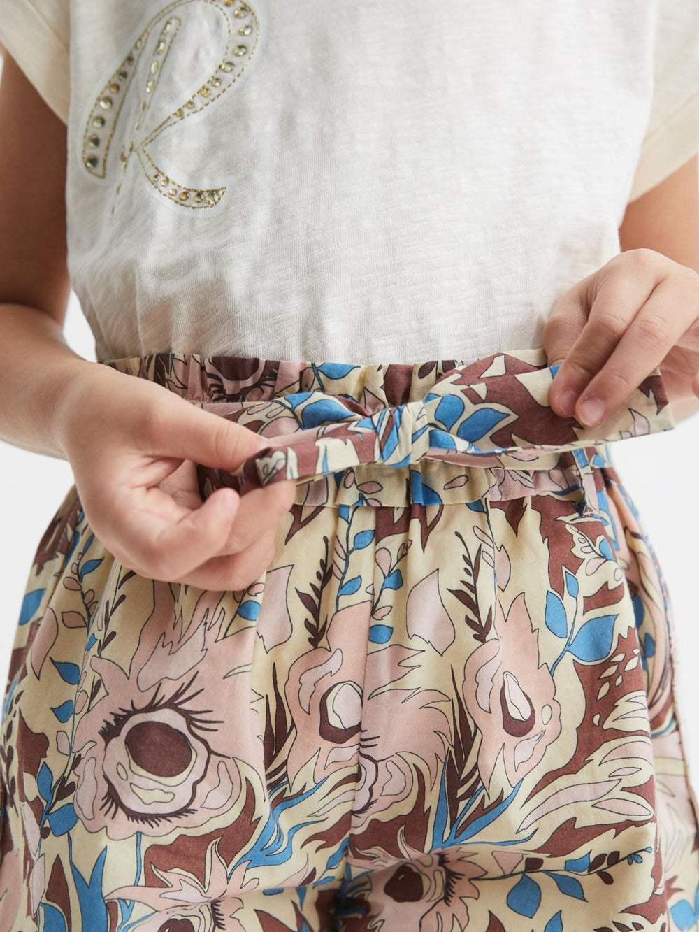 Reiss Shorts | Noah Elasticated Waist Printed Shorts Lilac - Children