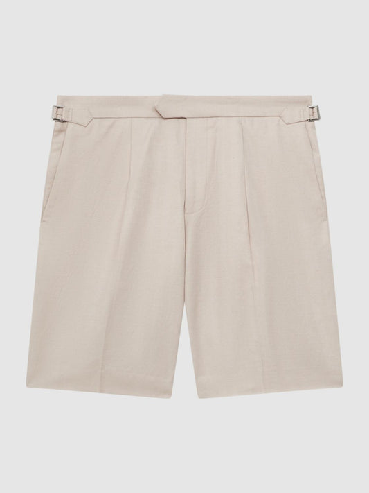 Reiss Shorts | Path Cotton-Linen Blend Chino Shorts Stone - Men