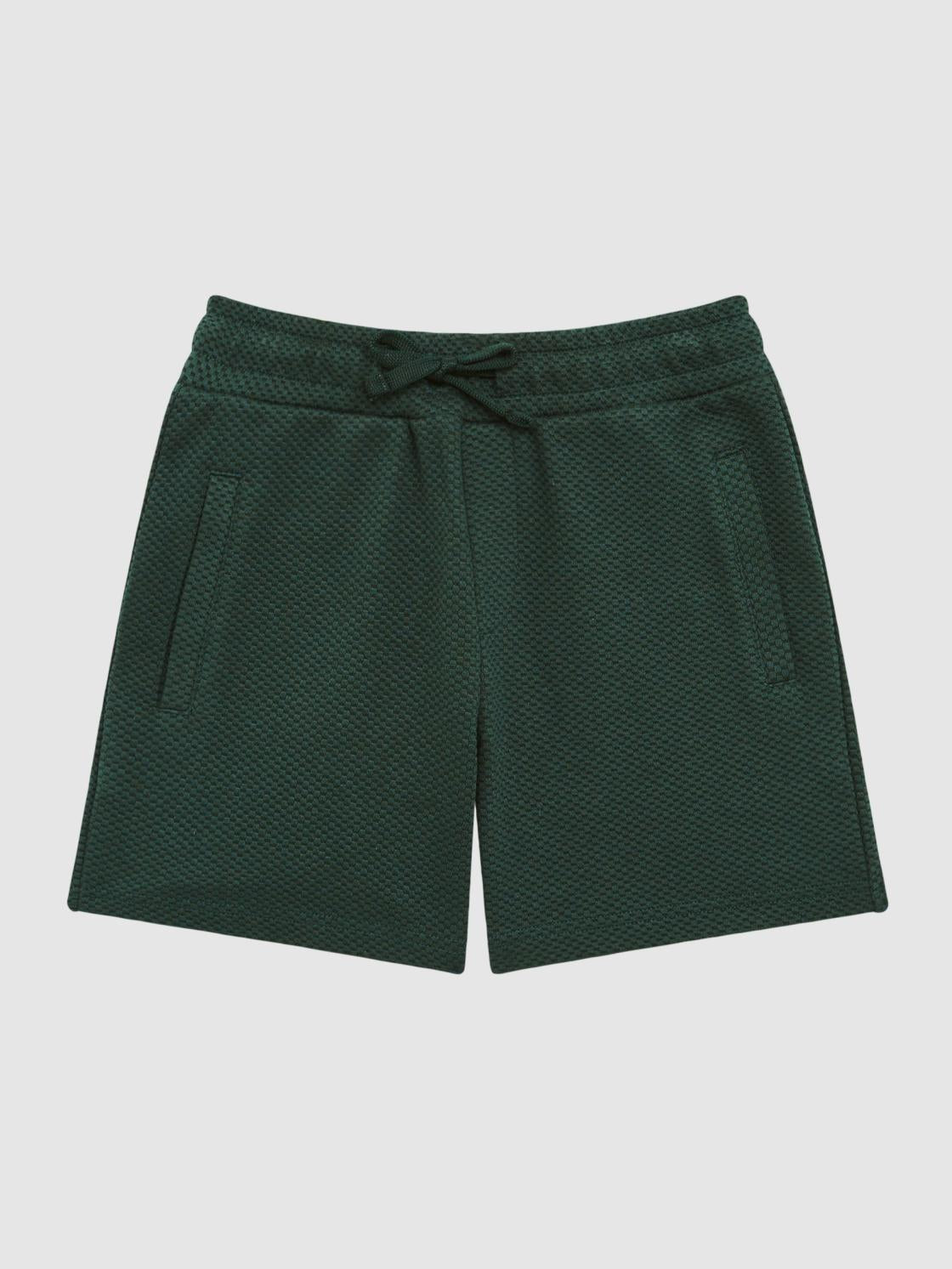 Reiss Shorts | Robin Slim Fit Textured Drawstring Shorts Emerald - Children