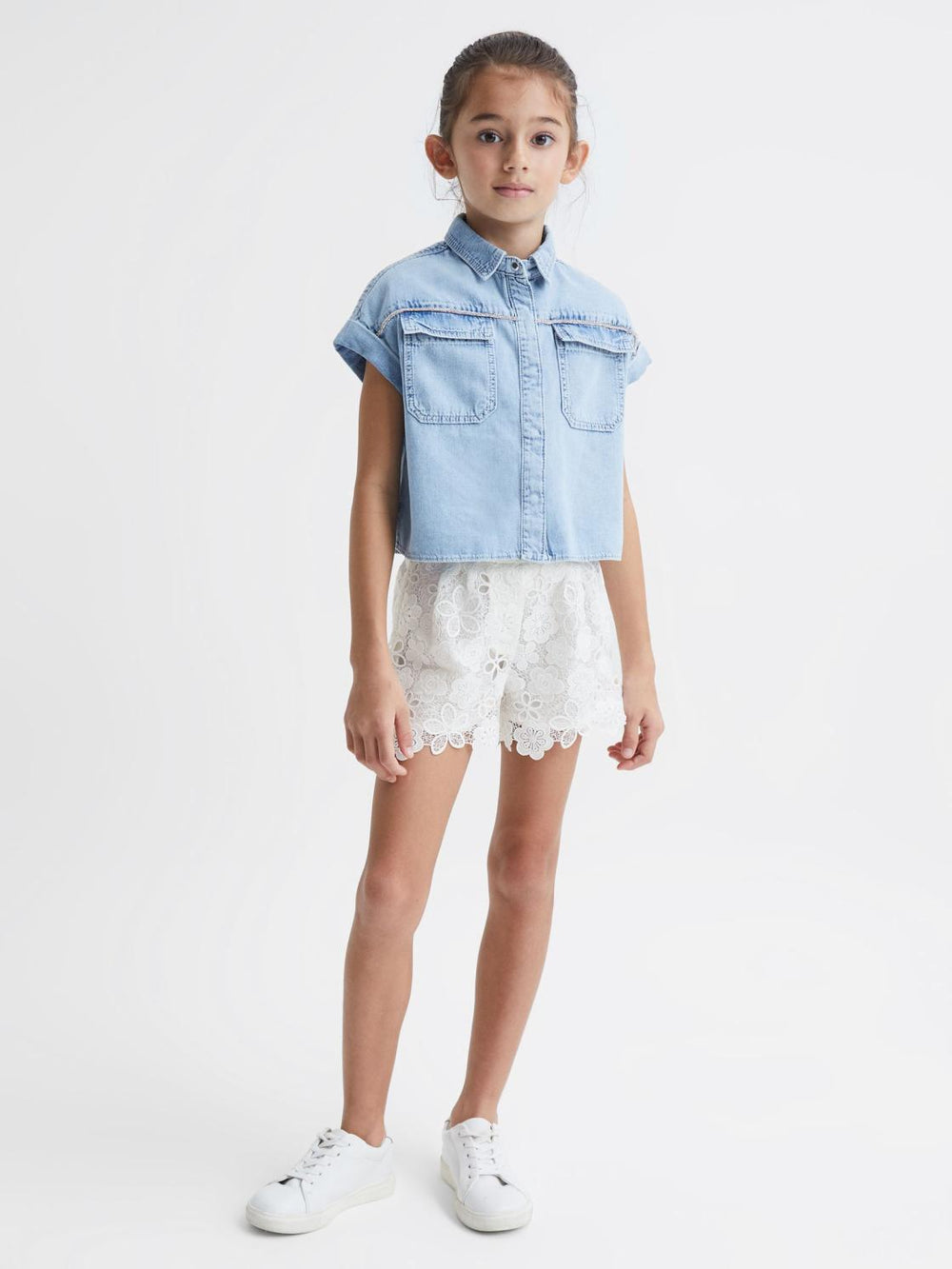 Reiss Shorts | Skylar Lace Shorts Ivory - Children