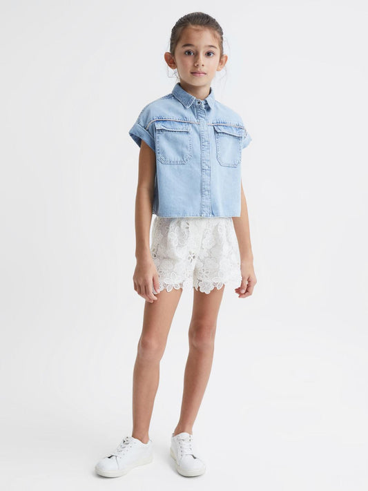 Reiss Shorts | Skylar Lace Shorts Ivory - Children