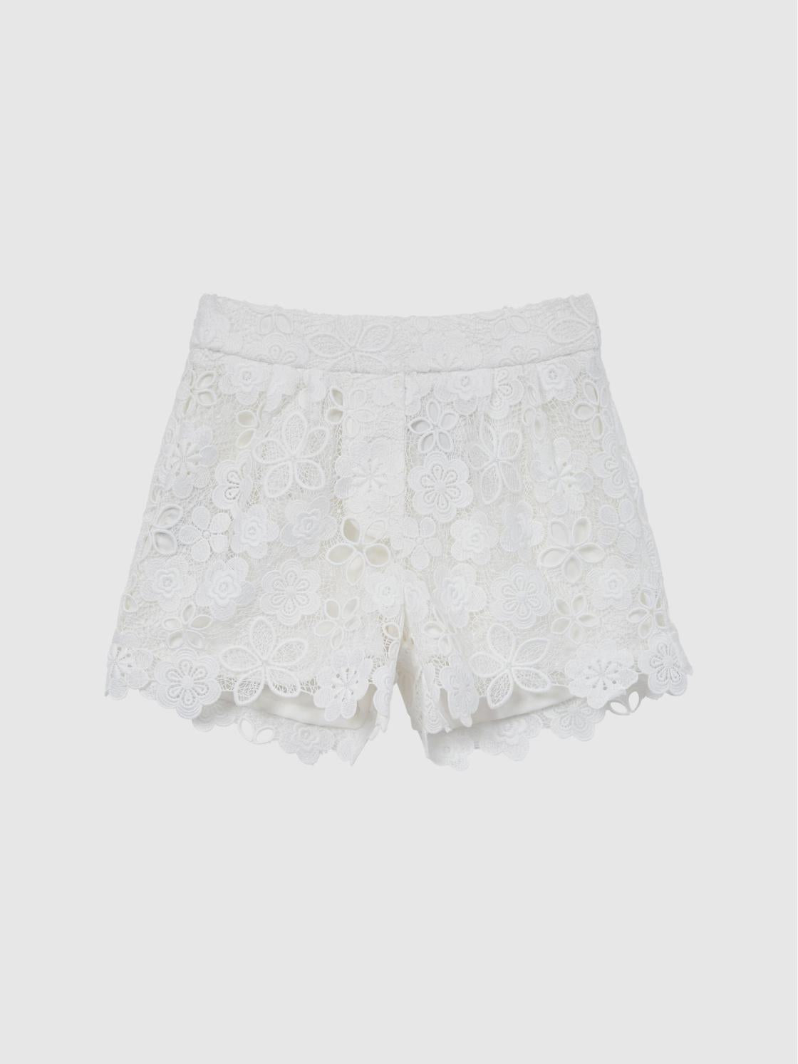 Reiss Shorts | Skylar Lace Shorts Ivory - Children