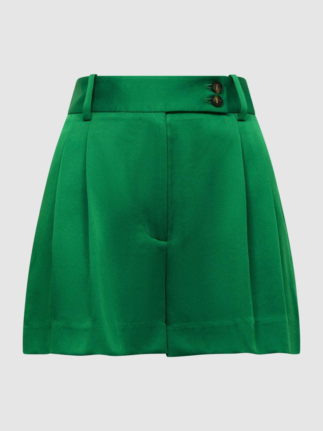 Reiss Shorts | Sofie Mid Rise Tailored Shorts Green - Women