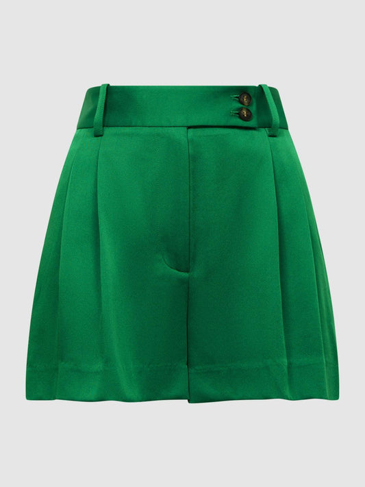 Reiss Shorts | Sofie Mid Rise Tailored Shorts Green - Women
