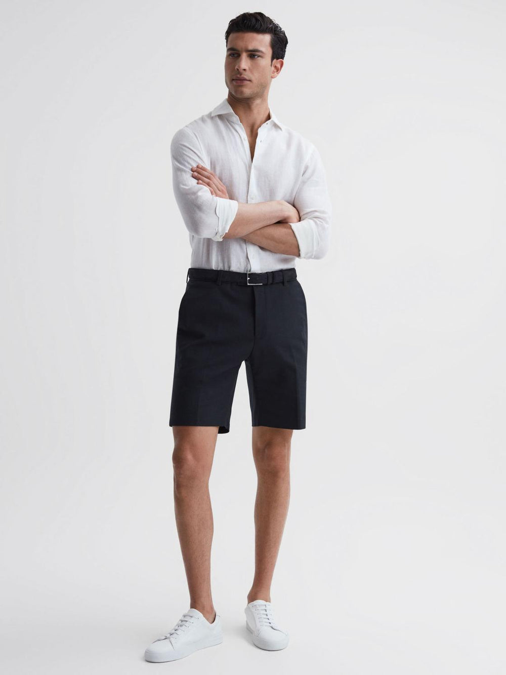 Reiss Shorts | Southbury Cotton Blend Chino Shorts Navy - Men
