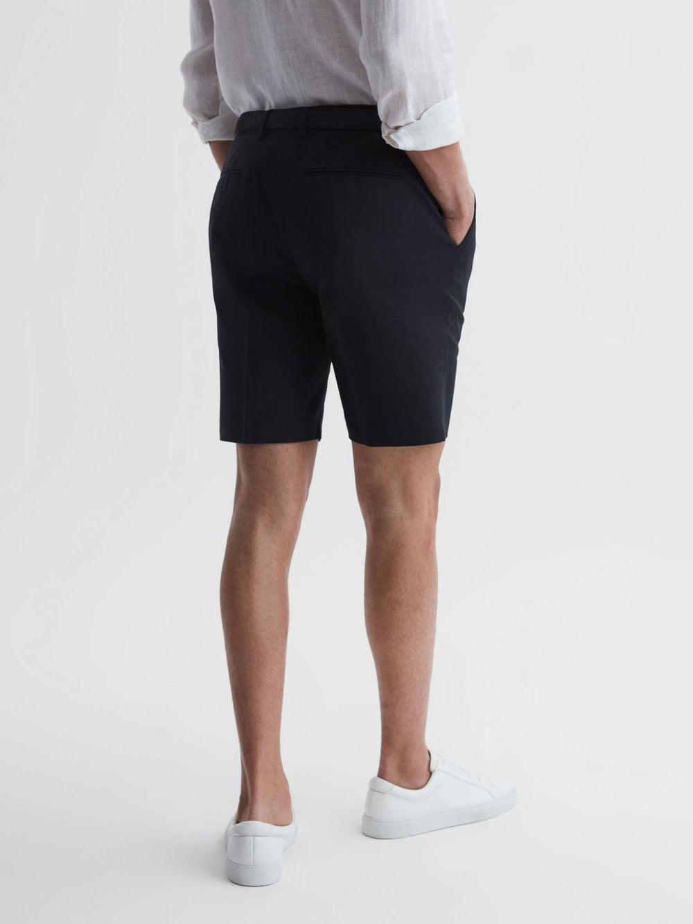 Reiss Shorts | Southbury Cotton Blend Chino Shorts Navy - Men