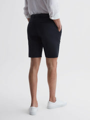 Reiss Shorts | Southbury Cotton Blend Chino Shorts Navy - Men