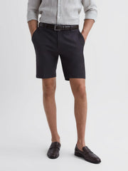 Reiss Shorts | Southbury Cotton Blend Chino Shorts Slate Blue - Men