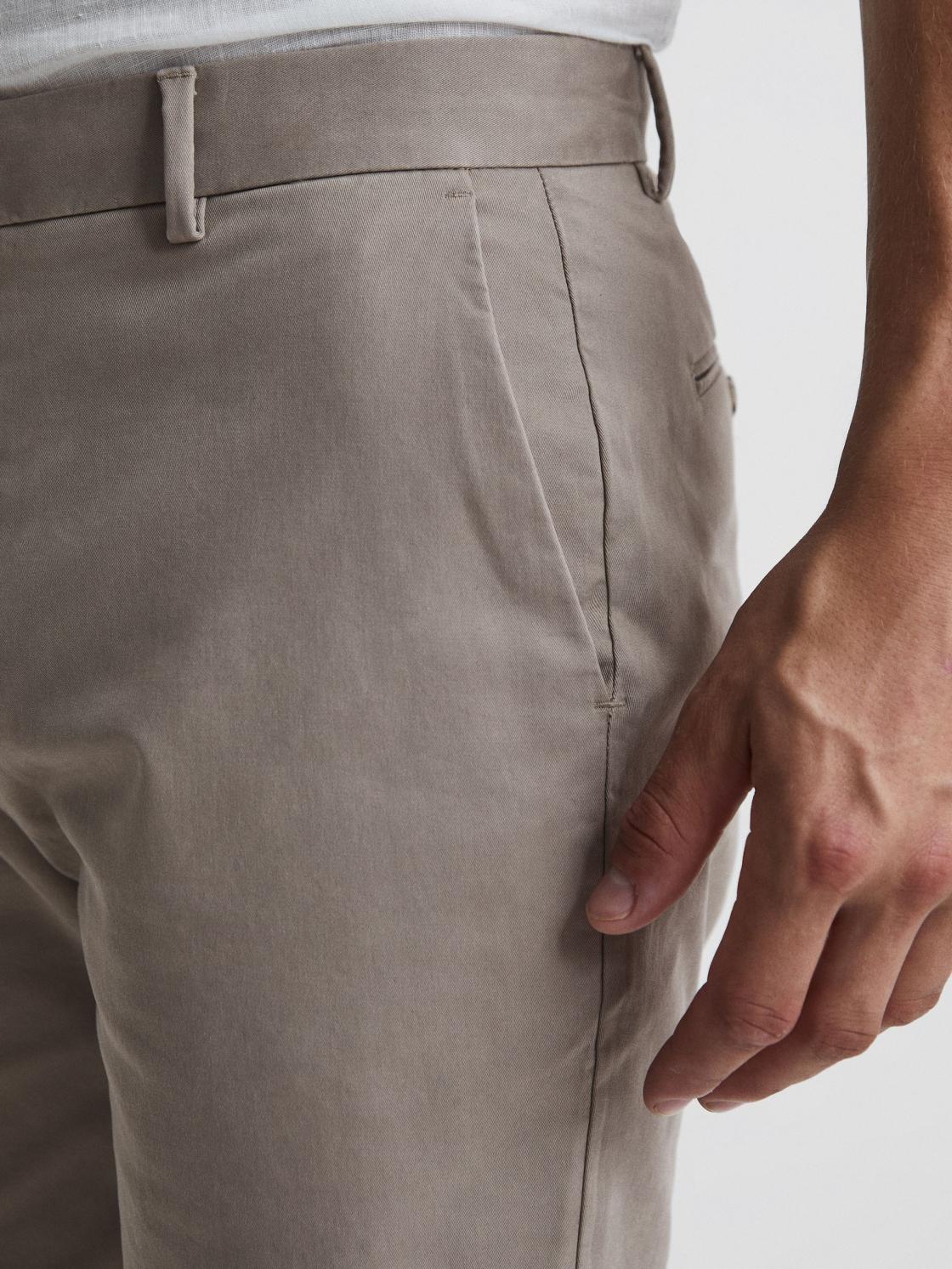 Reiss Shorts | Wicket Modern Fit Chino Shorts Mushroom - Men