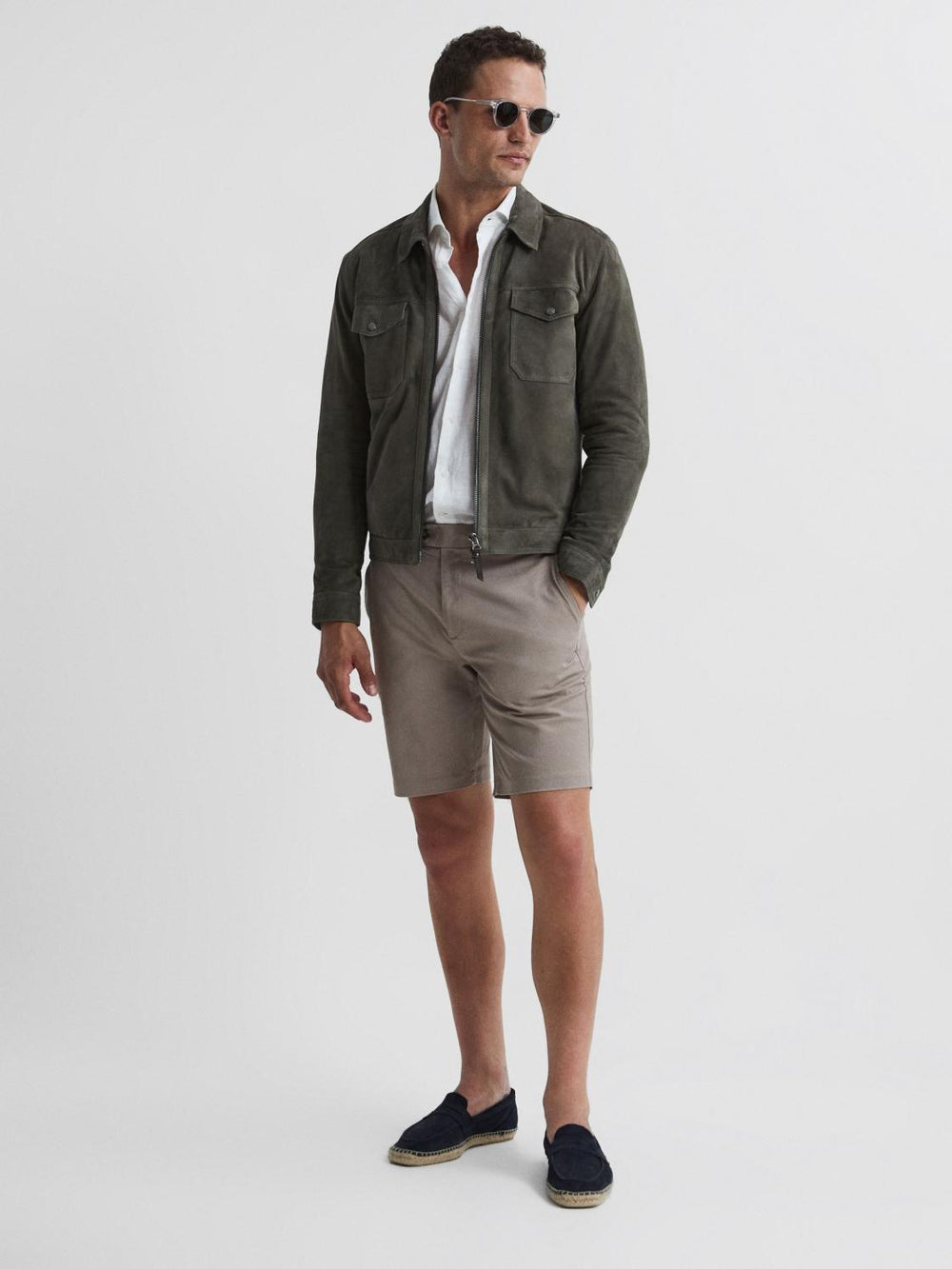 Reiss Shorts | Wicket Modern Fit Chino Shorts Mushroom - Men