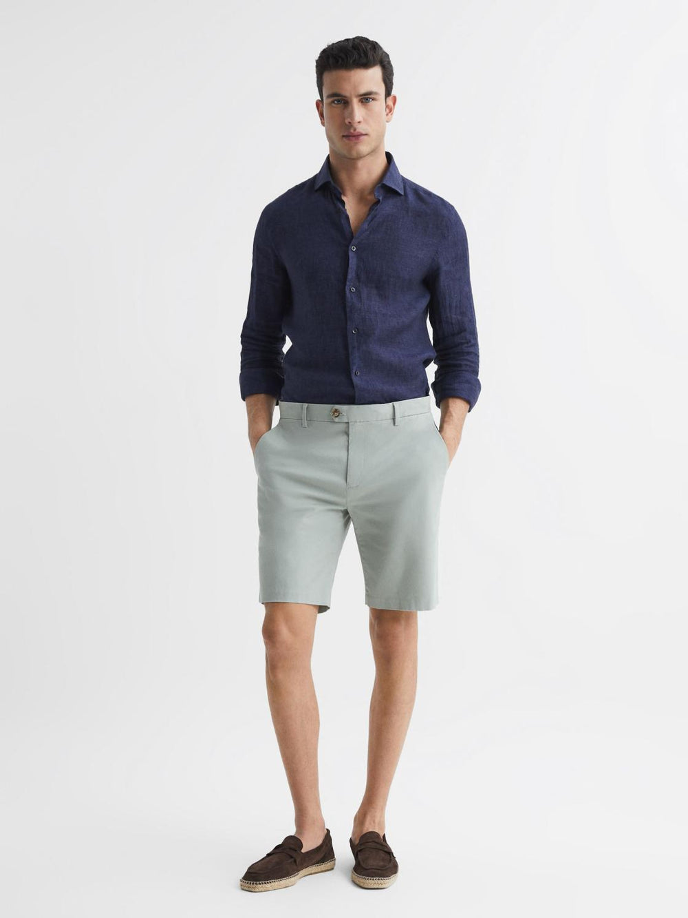 Reiss Shorts | Wicket Modern Fit Chino Shorts Soft Sage - Men