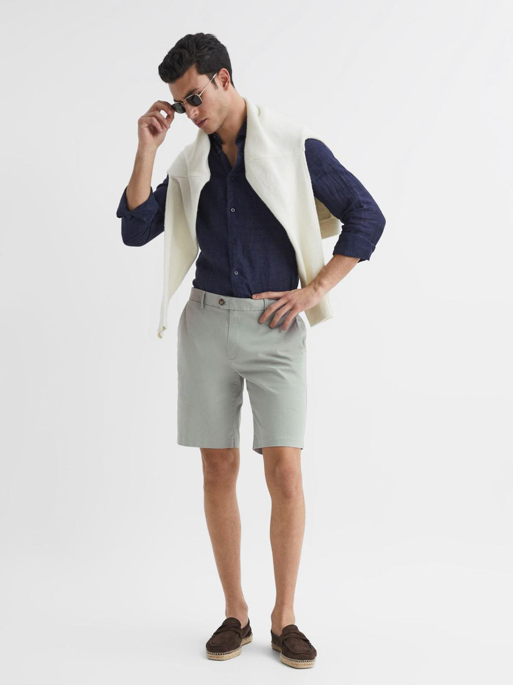Reiss Shorts | Wicket Modern Fit Chino Shorts Soft Sage - Men