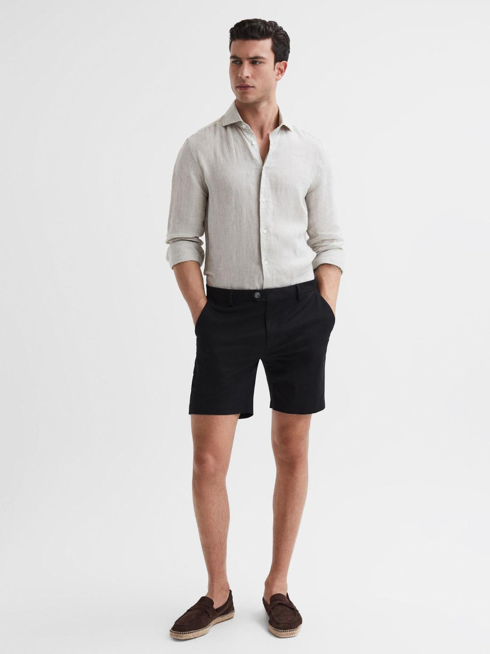 Reiss Shorts | Wicket S Short Length Casual Chino Shorts Airforce Blue - Men
