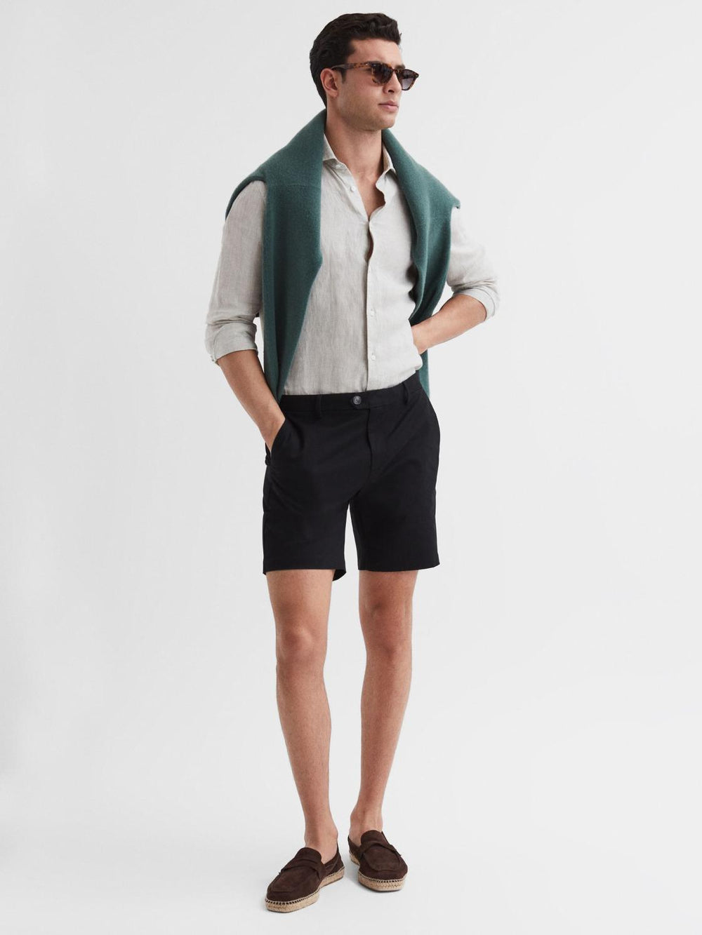 Reiss Shorts | Wicket S Short Length Casual Chino Shorts Airforce Blue - Men