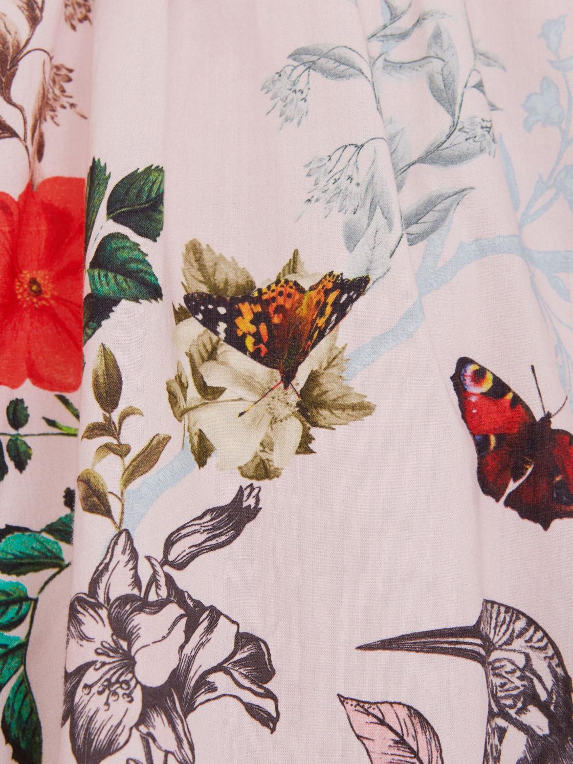 Reiss Skirts | Amie Floral Printed High Rise Skirt Ivory Print - Children