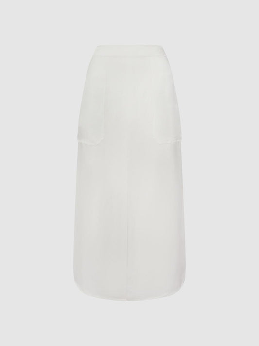 Reiss Skirts | Axelle Linen High Rise Skirt White - Women
