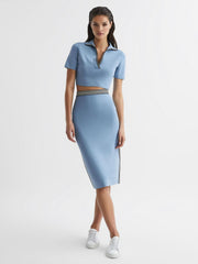 Reiss Skirts | Brooke High Rise Pencil Skirt Co-Ord Blue - Women