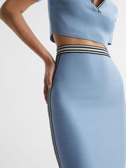 Reiss Skirts | Brooke High Rise Pencil Skirt Co-Ord Blue - Women
