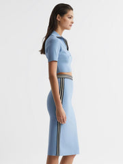 Reiss Skirts | Brooke High Rise Pencil Skirt Co-Ord Blue - Women