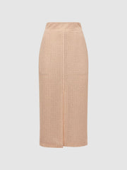 Reiss Skirts | Brooklyn Embellished High Rise Midi Skirt Nude - Women