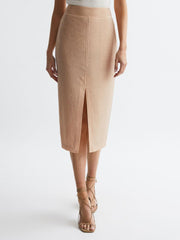 Reiss Skirts | Brooklyn Embellished High Rise Midi Skirt Nude - Women