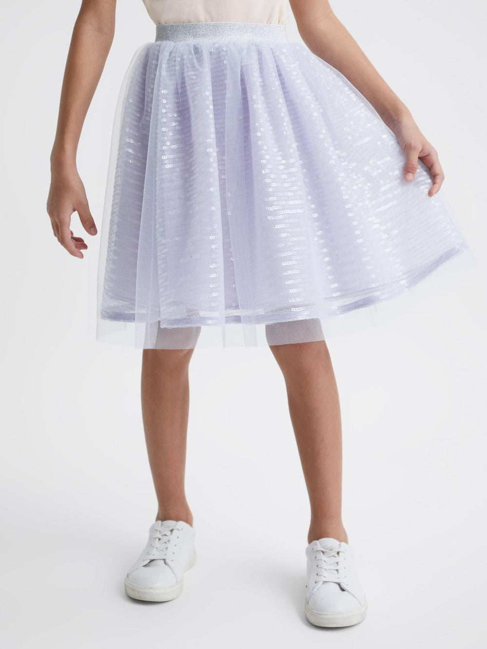 Reiss Skirts | Charlotta Sequin Midi Skirt Lilac - Children