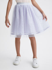 Reiss Skirts | Charlotta Sequin Midi Skirt Lilac - Children