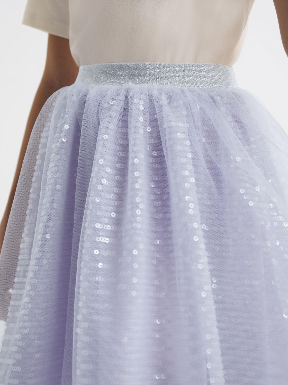 Reiss Skirts | Charlotta Sequin Midi Skirt Lilac - Children