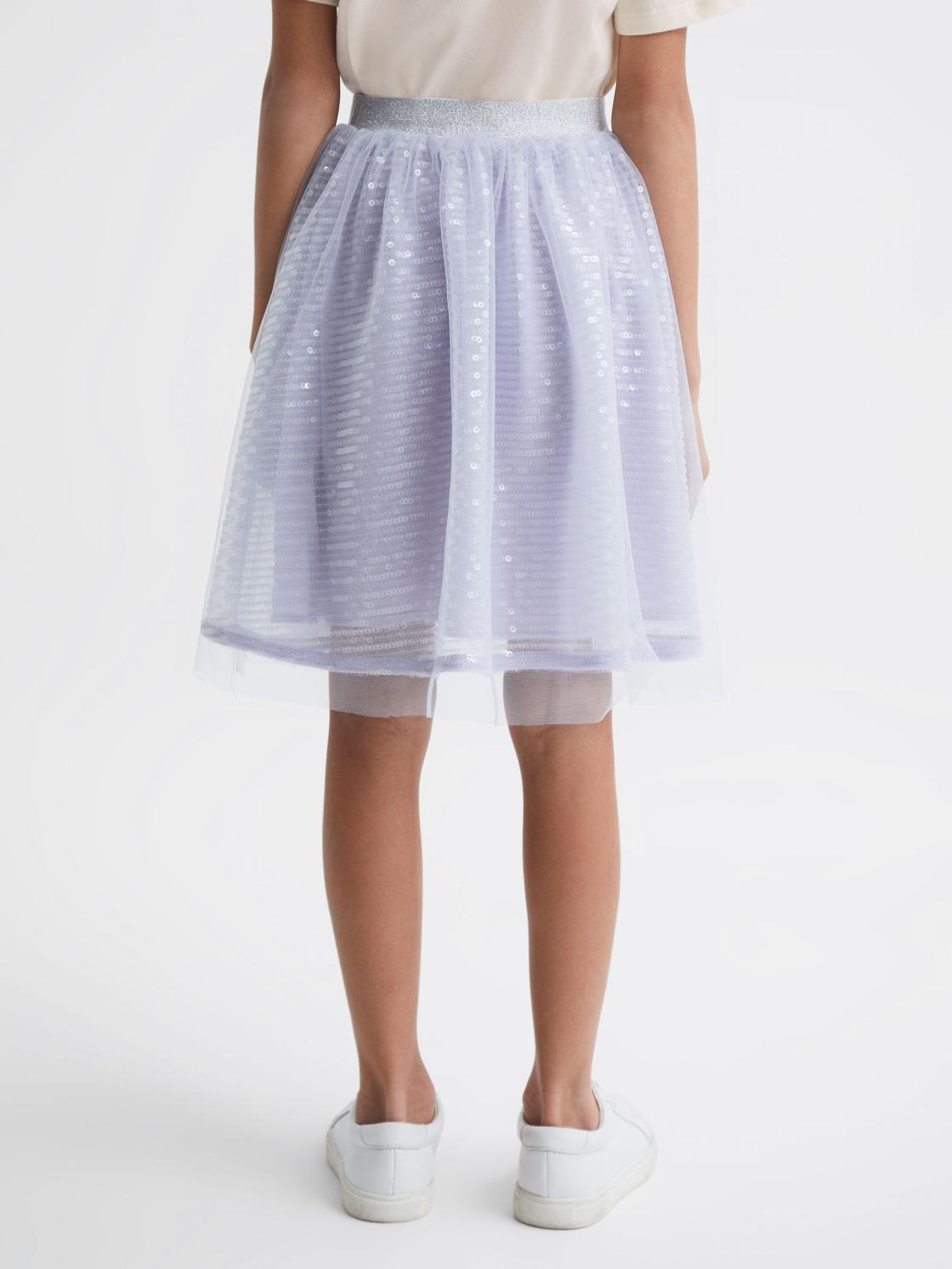 Reiss Skirts | Charlotta Sequin Midi Skirt Lilac - Children